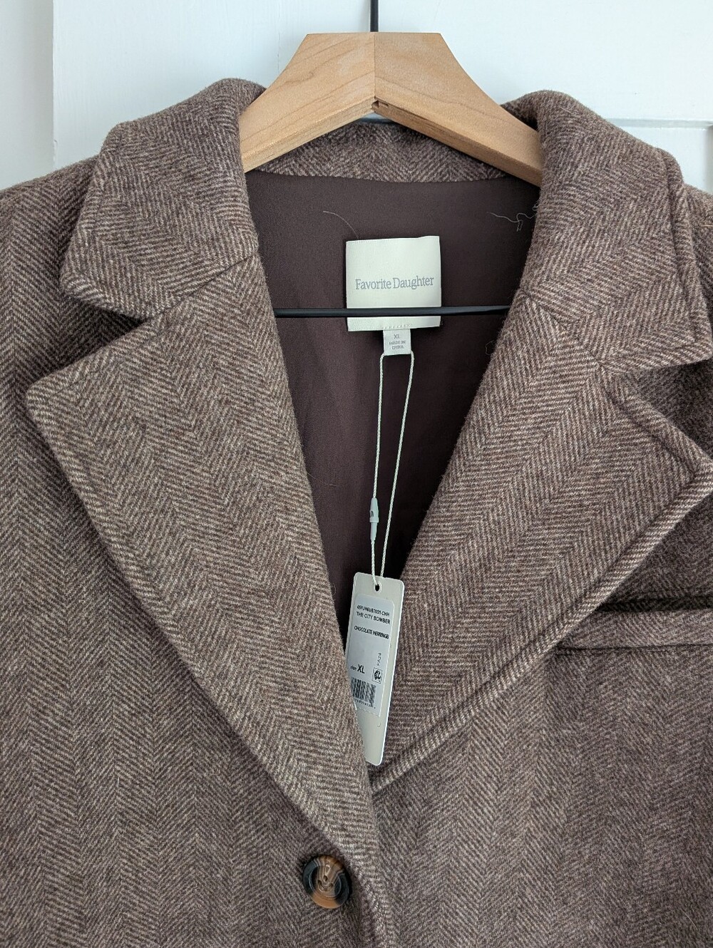 Favorite Daughter "The City" Herringbone Bomber Jacket - Picture 5 of 10